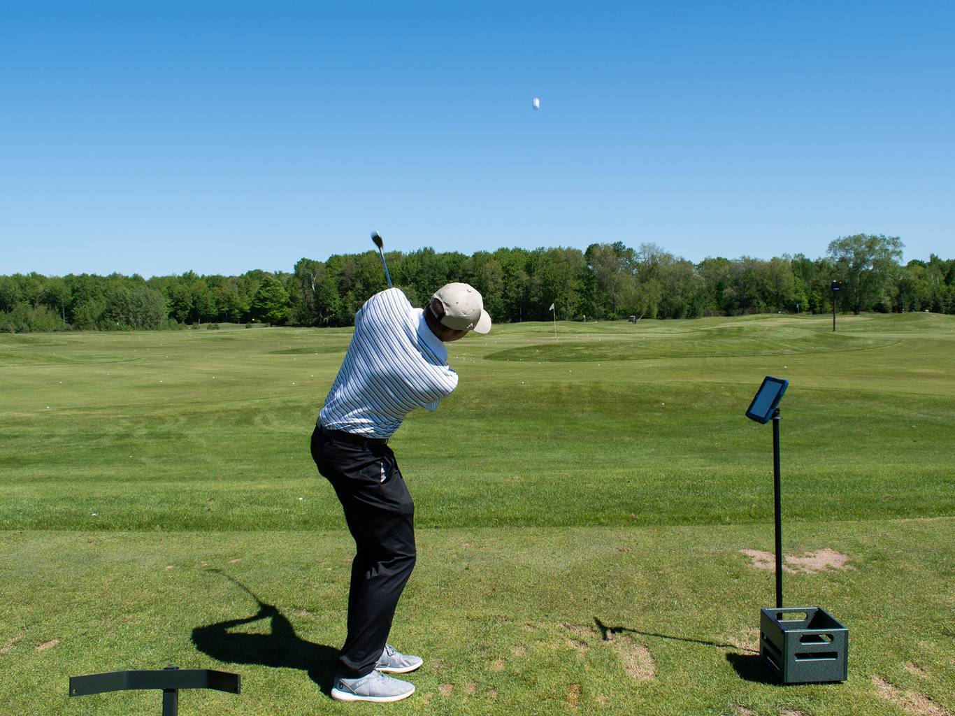 A golfer at the TrackMan Range