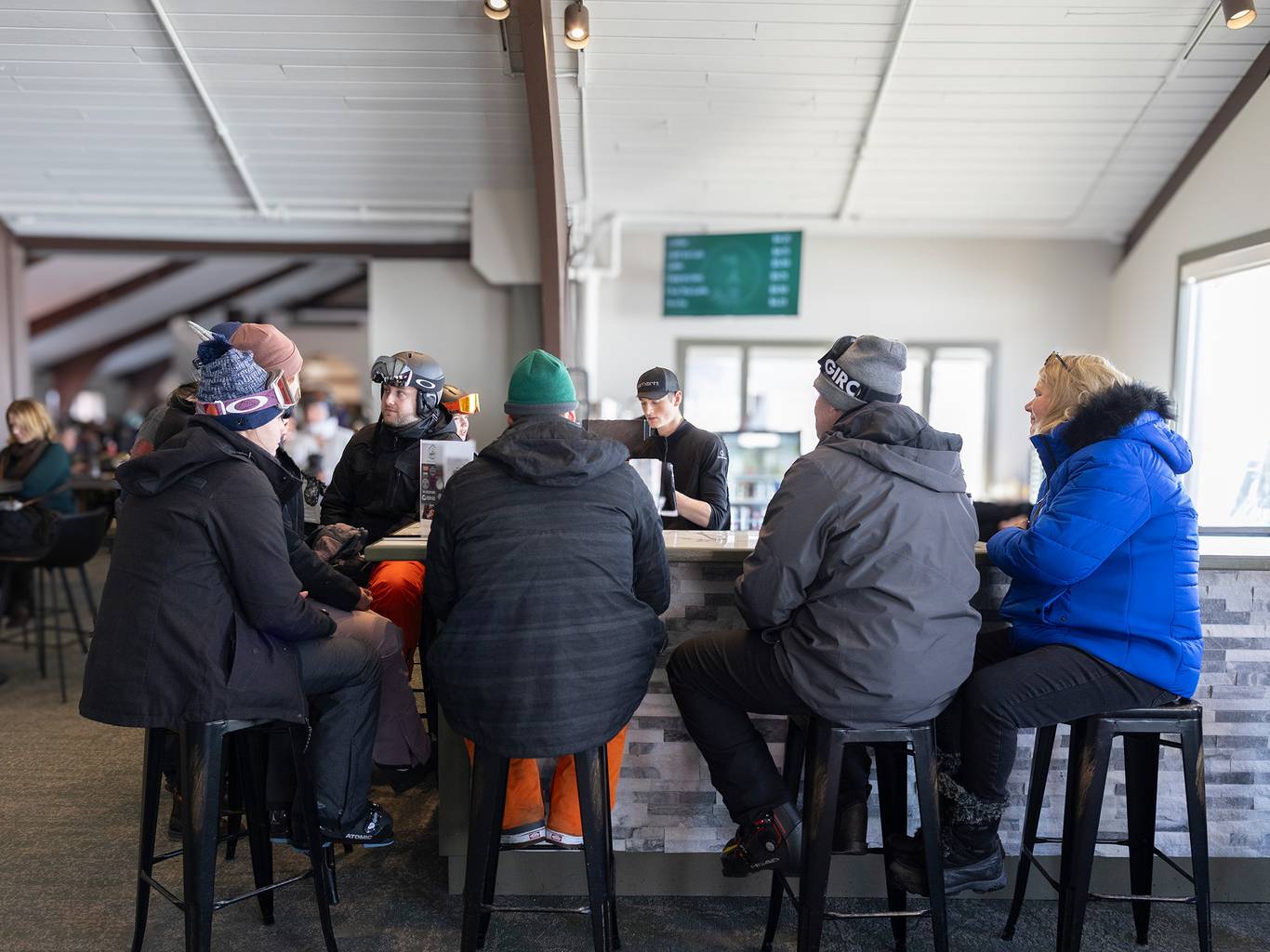 Diners at the Brew Bar enjoying a drink