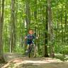 A mountain biker at The Highlands