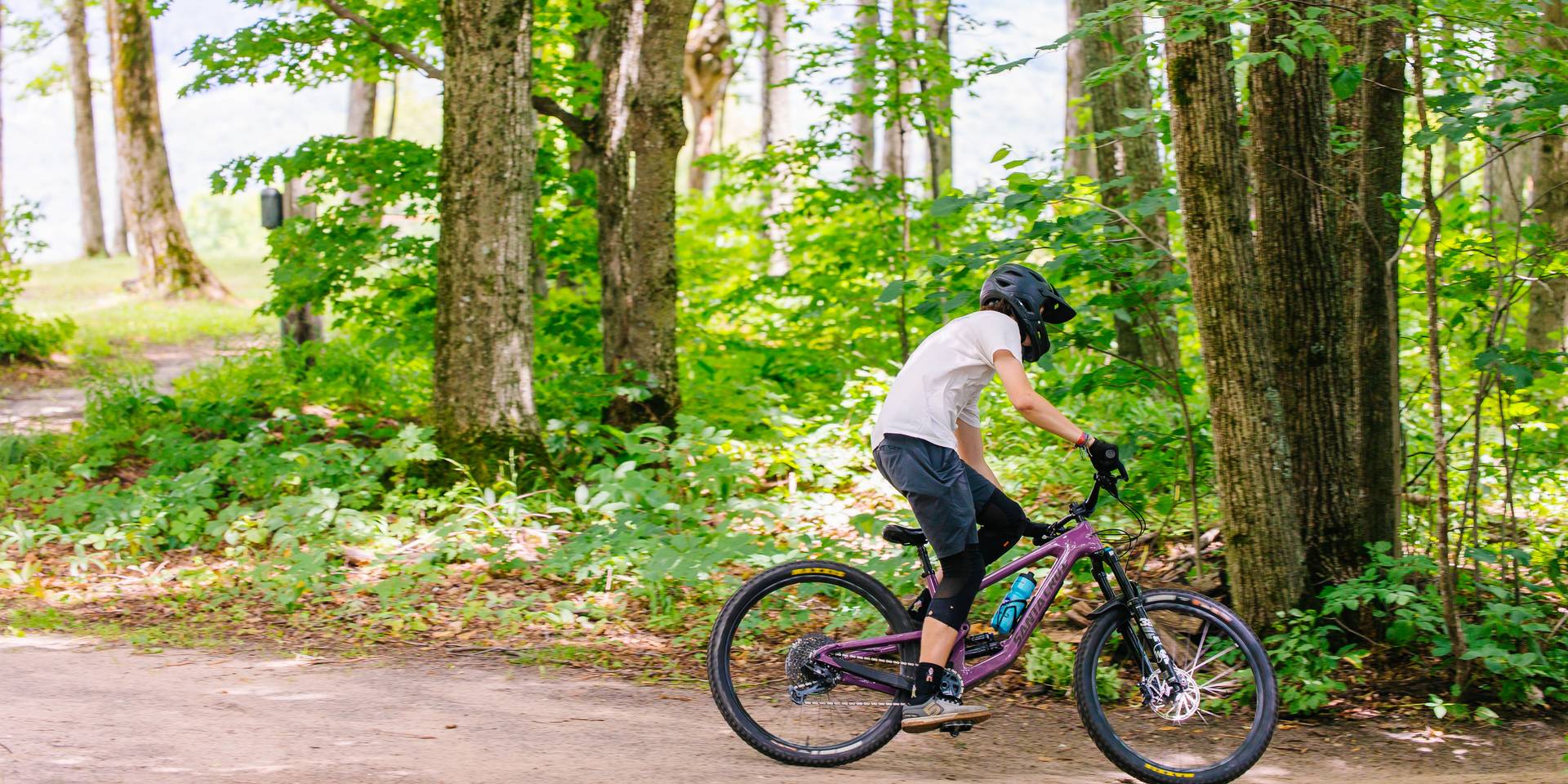 A mountain biker